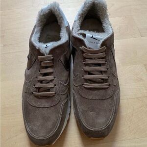 Voile Blanche "Julia Power"sherling lined sneaker BNWOT sz 42 brown suede